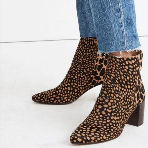 Madewell Shoes - guc madewell fiona Giraffe Print spot mix calf hair toffee multi Boots 7